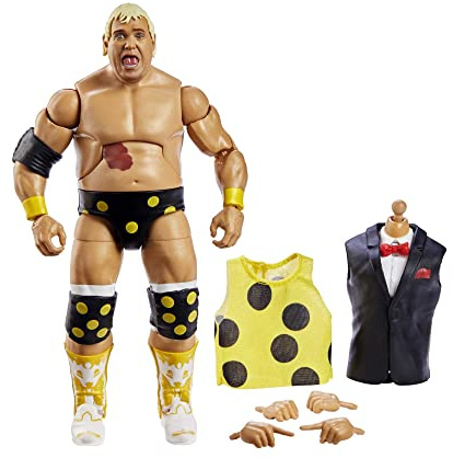 WWE Elite Action Figure WrestleMania Dusty Rhodes with Accessory and “Mean” Gene Okerlund Build-A-Figure Parts​, HKP11