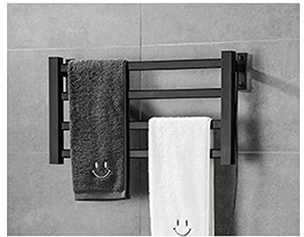 WRJAHCG Seche Serviette Electrique Soufflant,Radiateur De Salle De Bain éLectrique avec Thermostat De ContrôLe Intelligent SèChe-Serviette éLectrique Mural 55w SèChe Serviette éLectrique,Noir