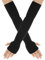 Sibba Karneval Lange Armstulpen Fingerlose Handschuhe Elastisch Erwachsene Summer Gestrickte Armwärmer Stulpen Strickhandschuhe Stretchy Arm Fingerless Gloves Dehnbar Handstulpen Pulswärmer Schwarz