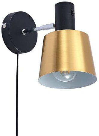 Lindby Wandleuchte, Wandlampe Innen 'Vlada' (Skandinavisch) in Gold/Messing aus Metall (1 flammig, E27) - Wandstrahler, Wandbeleuchtung Schlafzimmer Wohnzimmer, Wohnzimmerleuchte