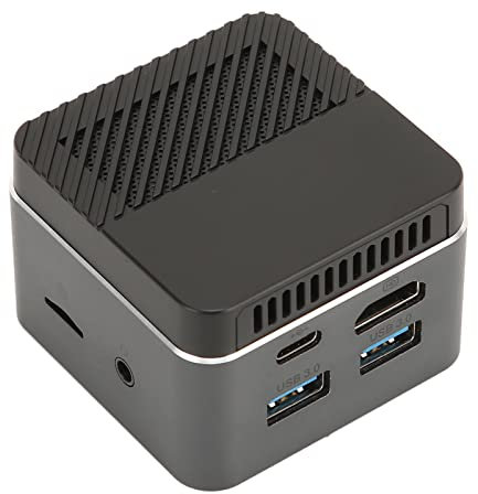 Septpenta Mini PC für Win10, J4125 4 Kern Prozessor 8 GB DDR4 256 GB SSD M.2 2242 Tragbarer Mini Computer Host, BT4.2 HDMi, Zwei USB3.0 und USB C Schnittstellen 4K 60HZ 2,4G 5,8G WiFi 110 240V(EU)