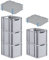 PROREGAL SparSet 5x Eurobox NextGen Grip mit Auflagedeckel & 4 blauen Schiebeschnappverschlüssen, HxBxT 32x30x40cm, 30 L, Grau, Griffe offen, Eurobehälter, Transportbox