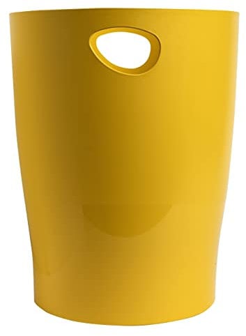Exacompta - Ref. 45308D - 1 papelera con asas ECOBIN BeeBlue en PP - gran capacidad 15 litros - dimensiones 26,3 x 26,3 x 33,5 cm - Para oficina o hogar - color azafrán