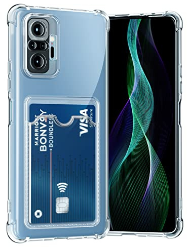 AKABEILA Hülle für Xiaomi 13 Lite 5G Schutzhülle mit Kartenfach Transparent Silikon TPU Handyhülle Dünn Weiche Stoßfest Flexibel Handy Tasche Bumper Brieftasche Case Cover 6.55