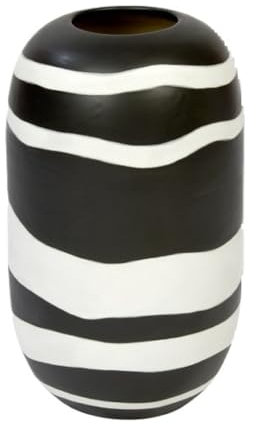 Lambert [DL] Azuki Gefäß, Keramik, schwarz/weiß H 30 cm D 17 cm