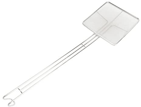 Utensilios de Cocina Colador de Alambre Cuchara Coladora, Espumadera de Malla Cuadrada de Acero Inoxidable Filtro de Aceite de Cocina de Metal Colador de Malla Fina para Desnatar (Malla fina)
