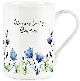 Grandma Gift Mug - Blooming Lovely White Floral Bone China Tea Coffee Present Gift Mug