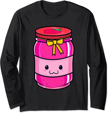 Kawaii Peanut Butter & Jelly Jar Matching Strawberry Jam Kid Long Sleeve T-Shirt