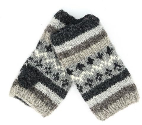 LOUDelephant Handgestrickter Armwärmer aus Wolle, 17 Grau, One size