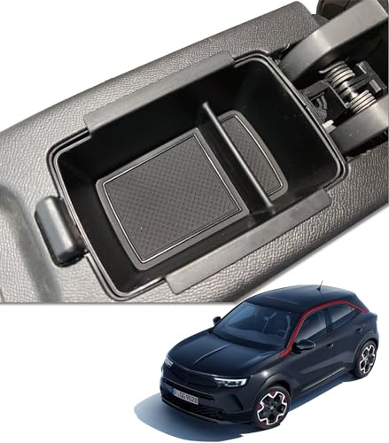 MEDZUK Kompatibel mit Opel Mokka B | Mokka-e 2020-2024 2025 Auto Mittelkonsole Aufbewahrungsbox Armlehnen Tray Center Console Organizer Handschuhfach Zubehör (Schwarz)