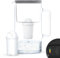 Wessper Carafe Filtrante en Verre pour Eau 3L avec Compteur LED, Remplacement de cartouche Aquaphor Standard, Brita Classic, Dafi Classic, Réduction du Calcaire | Carafe Filtrante + Filtre Eau, Noir