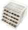 QWORK® Acryl Schmuckkästchen, mit 5 Schubladen, Schmuck Organizer, Transparente Schmuckaufbewahrung, Grau