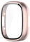 Generic Schutzhülle für Fitbit Versa 4 Uhrengehäuse Smartwatch Case, 2 Stück Kratzfest Stoßfest Case Cover, Weiche/PC Galvanisiertes Gehäuse Kompatibel mit Sense2 Watch (PC integriert,Rose-Gold)