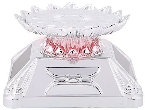 Sonew Soporte de Exhibición de Joyería Giratorio, Ecológico, con Energía Solar y Batería, Plato Giratorio de 360 grados para Relojes, Anillos y Dispositivos, Material Plástico,