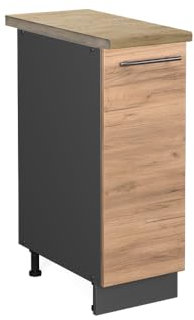 Vicco Apothekerschrank Fame-Line, Goldkraft Eiche/Anthrazit, 30 cm, AP Eiche