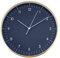 LUUK LIFESTYLE Geräuschlose Quarz Wanduhr ohne Ticken, minimalistisches und modernes Design, für Esszimmer, Wohnzimmer, Büro, Geschenkidee, in dunkelblau, Gold