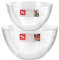 HOMESHOPA Clear Plastic Serving Mixing Bowls, 2 Pack 30oz & 60oz Reusable Lightweight Durable Popcorn Salad Bowls, Round Multiuse Kitchen Bowl Set