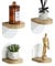 SAYAYO Lot de 4 Petites Etagere Murale Blanche, Tablettes Flottantes en Bois avec Piètement en Métal pour Petits Objets, Tablette Murale de Décoration Rustique pour Chambre, Salon, 10x10CM, Adhésif