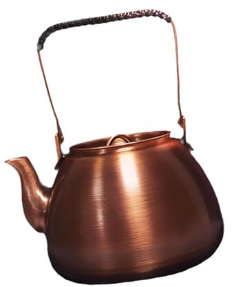 KESOTO Herd Teekanne Kupfer Teekessel Große Kapazität Wasserkocher Kaffeekanne, Gebogener Mund
