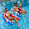 MoKo Pool Luftmatratze Erwachsene, 135×107 cm Groß Schwimmbett mit Getränkehalter und Griffen, Solarium Pool Loungesessel Aufblasbar Hängematte Bräunungsstuhl Pool Spielzeug, 2 Stück, Blauer Hai