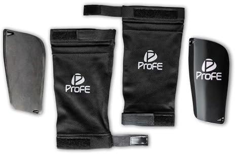 ProFE® Schienbeinschoner-Set - Mini Shin Guard Pads mit Halter - Fussball Schienbeinschutz Set leicht & dünn - Schienbeinschützer zum Einstecken für Damen, Herren & Kinder (2, S)