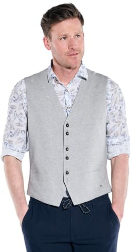 engbers Herren Herren Sakko-Weste Slim fit, Silbergrau, 38871, Silbergrau in Größe 60