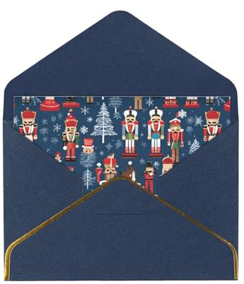 Women'S Nutcracker Ballet Xmas Dance Exquisite Pearl Paper Greeting Cards With Gold Edges - Perfect For Christmas, Birthdays, Valentine'S Day & More