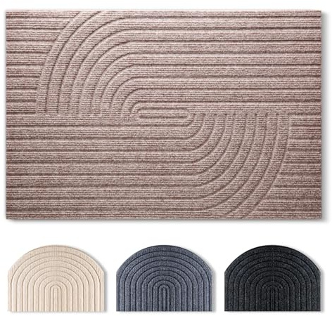 Tuocal Fußmatte 40x60cm, rutschfeste Maschinenwaschbare Schmutzfangmatte, Teppich Wohnzimmer Innen und Außen Türmatte, Wasserdicht Fussmatte für Eingang, Flur, Haustür