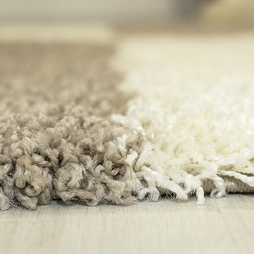 KADIMA DESIGN Langflorteppich Karomuster Klassisch Flauschig Gemütlich Waschbar Langlebig Strapazierfähig Läufer Beige 80x250 cm Schlafzimmer Wohnzimmer Oeko-TEX Fußbodenheizung | WATZMANN