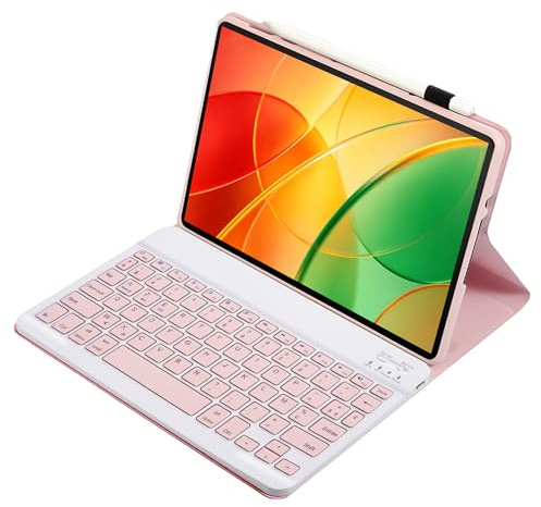 VICOOKOR Coque Clavier pour Lenovo Tab M10 Plus FHD/K10 10.3,Rose | Keyboard AZERTY Français Bluetooth sans Fil avec Cover Magnétique Amovible pour Tablette TB-X606/TB-X6C6F