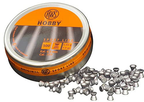 500 Stück RWS Flachkopf-Diabolo HOBBY, Luftgewehr u Pistole, Kal. 4,5 mm, 0,45 g