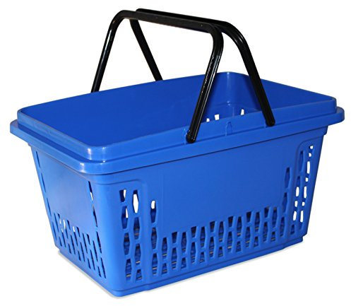 Einkaufskörbe aus Kunststoff mit 2 Bügeln 40 Liter Polypropylen bunte Farbauswahl (10, blau)