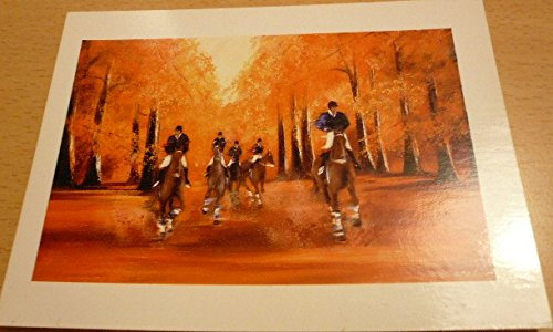 Pferde (Wald rot) – 10 x 15 cm Postkarte