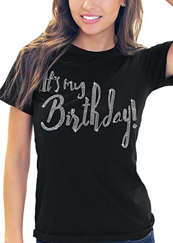 Damen T-Shirt oder Tasche mit Aufschrift It's My Birthday - Birthday Squad und I'm with The Birthday Girl, Shirts - Schwarz - X-Groß