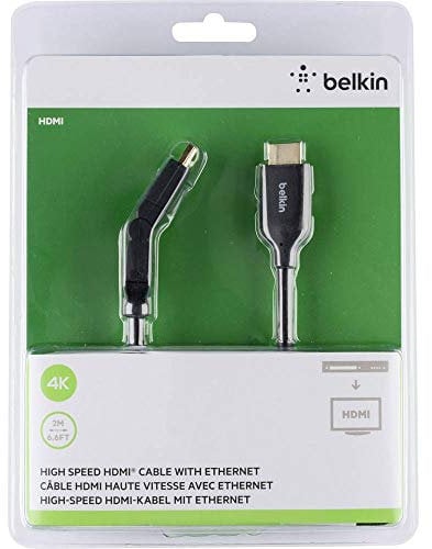 Belkin F3Y023BT2M Cavo Dual-Swivel HDMI, High Speed con Ethernet, Connettori Dorati, 2 m