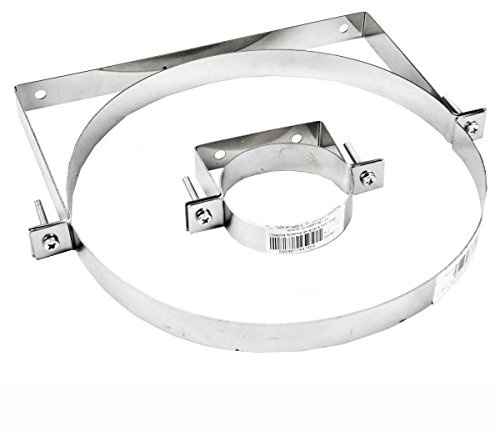 Stainless Steel, Chimney Flue, Wall Support Clamp Pipes Stove, Ø 250 mm (9.85)