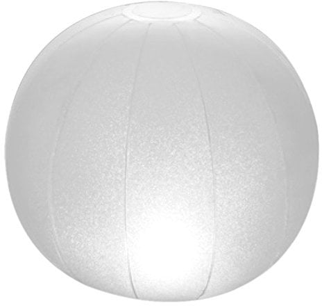 Intex 28693 - Luce Galleggiante Rotonda, Batterie, Vinile, Bianco, 23x22 cm