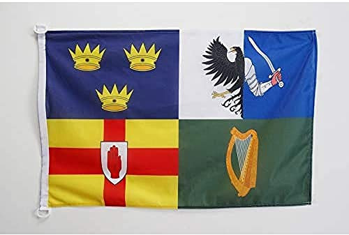 Pavillon nautique Irlande 4 provinces 45x30cm - Drapeau de bateau irlandais 30 x 45 cm - AZ FLAG