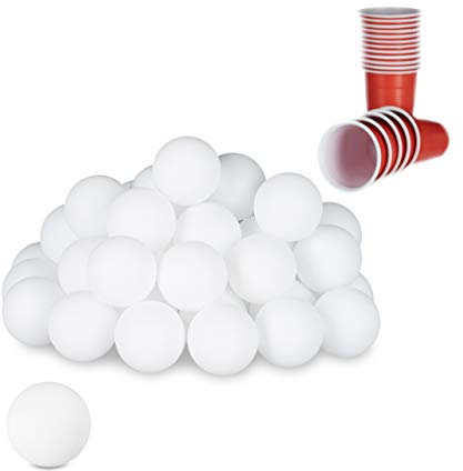 96er Set Beer Pong Bälle, ohne Aufdruck, Kunststoff, ohne Naht, Trinkspiel, Tischtennisbälle, 38 mm, weiß