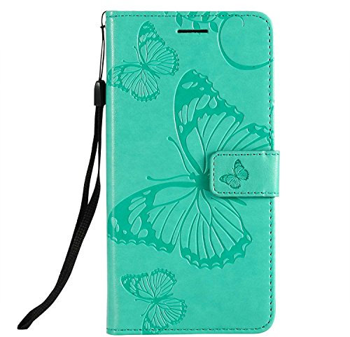 DENDICO Cover per Huawei P20 Lite, Pelle Portafoglio Custodia per Huawei P20 Lite Custodia a Libro con Funzione di appoggio e Porta Carte di Credito - Verde