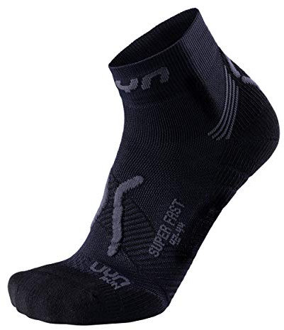 UYN Herren Super Fast Runningsocken Socken, Black/Anthracite, 44 EU