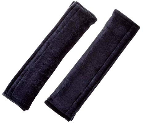 2er Set Gurtpolster Auto mit Klettverschluss | Gurtschoner Sicherheitsgurt Polster | Gurtschutz Velour Autogurtpolster (Schwarz)