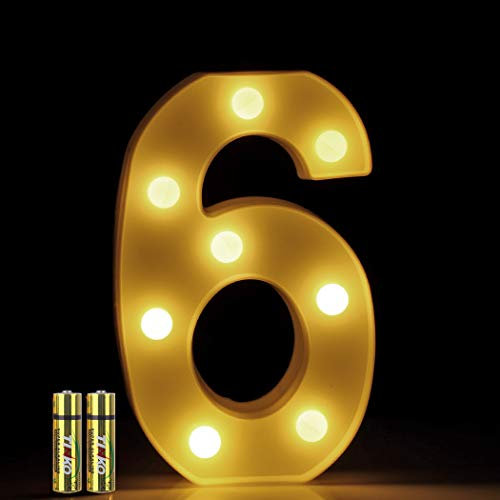 HONPHIER Letter Lights Decorative LED Alphabet Lights Marquee Decoration Light Up Sign Night Light Battery Operated for Birthday Party Wedding Receptions Holiday Bar Home Bedroom Bath Decor (6)