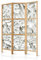 decomonkey Paravent Raumteiler Innen WeiÃŸ Blumen 135x171 cm 3 Teilig Room Divider Wall Raumteiler Stehend Trennwand Sichtschutz Spanische Wand Sichtschutzwand Wohnzimmer Holz Spa Zen Modern