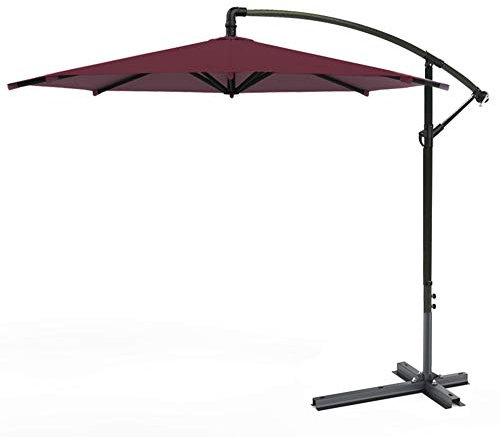 Parasol excentré en Porte-à-Faux, terrasse 10 Pieds sur Le marché/Socle en Croix/avec poignée basculante, Jardin/terrasse/Cour