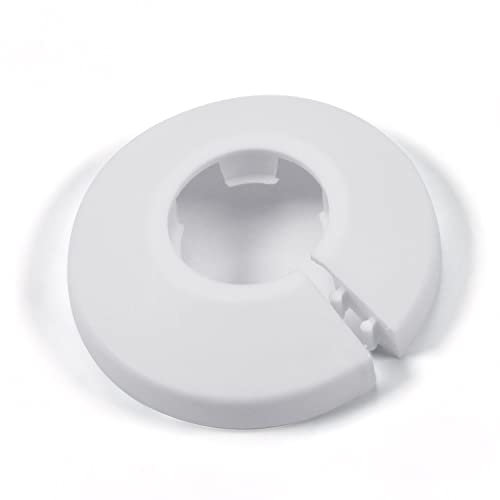 MroMax Passend für 2 cm Außendurchmesser, Flansch, Wasserrohrabdeckung, Dekoration, weiße Rohrabdeckung, Heizkörper, PP-Kunststoff, 20 mm, Rosette, Rohrmanschette für Wandrohr, Dekoration, 1 Stück