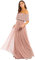 Maya Deluxe Femme Soirée Maxi, Longue À Encolure Bardot, Demoiselles Ornée Sequins Robe De D'honneur, Mauve, 36 EU
