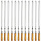 Amestar 12 Stück Kabob Spieße BBQ Grillspieße Edelstahl Sticks 55,9 cm Heavy Duty Groß Breit Wiederverwendbar mit rutschfestem Holzgriff Ideal für Shish Kebab Huhn Garnelen und Gemüse