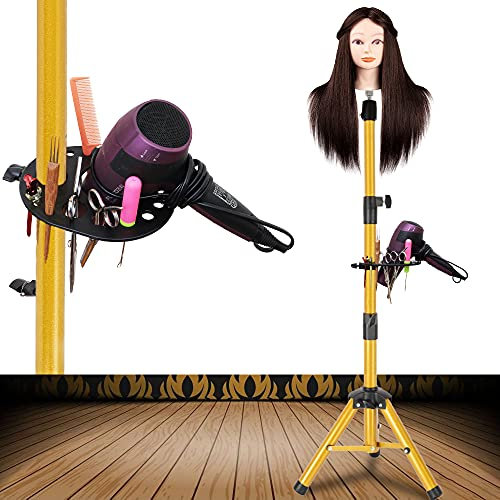 ZQIAN BEAUTY 55 Inch Wig Stand - Adjustable Mannequin Head Stand Tripod with Stainless Steel Base and Tool Tray