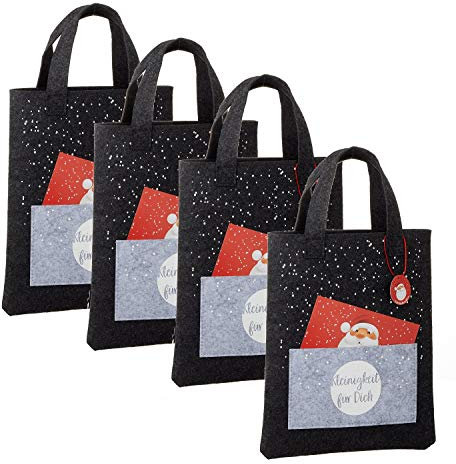 Filztasche 22 x 26 cm mit Postkarte Geschenktüte (4 Stück)